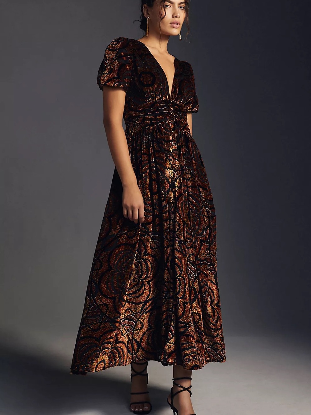 Anthropologie Catalina Burnout Velvet Dress